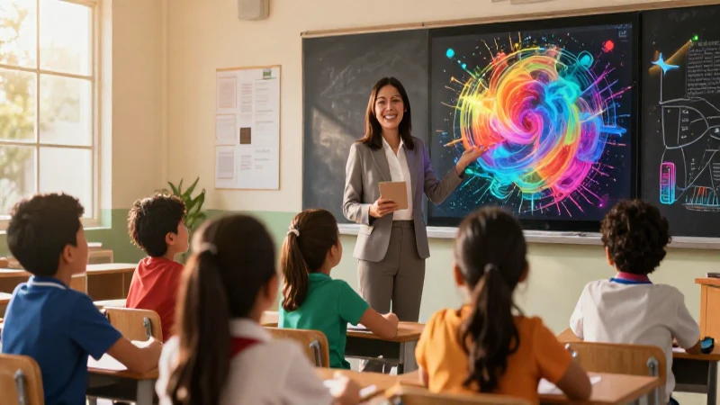 Conoce la Nueva Escuela Mexicana: Evaluación clave frente a la tradicional 5 Educador y alumnos mexicanos en escena moderna