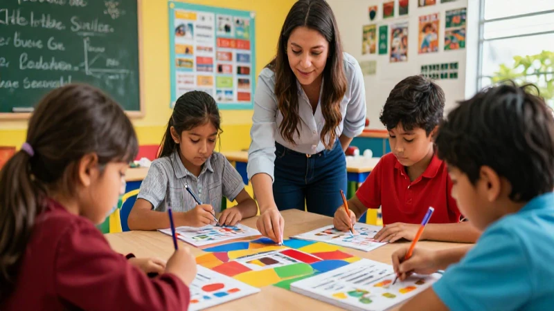Mejora tu evaluación de aprendizaje con estrategias efectivas para la Nueva Escuela Mexicana 3 Aula mexicana vibrante con guía docente