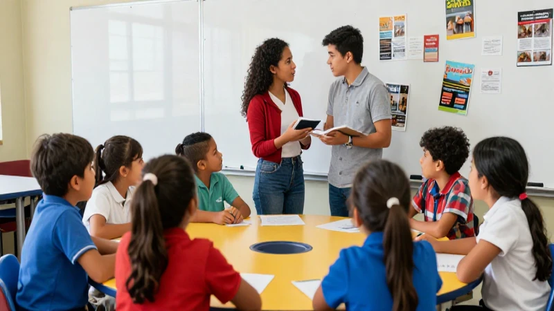 Estrategias clave para involucrar a tus estudiantes en la toma de decisiones y potenciar su aprendizaje participativo 3 Estudiantes mexicanos colaboran en mesa brillante