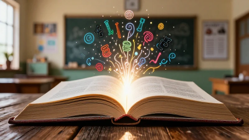 Libro brillante en un aula educativa mexicana