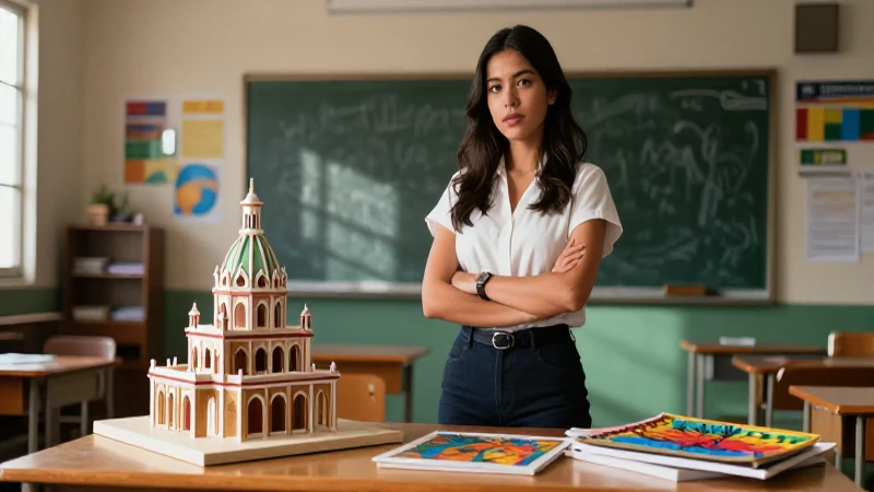 Joven maestra mexicana, educación dinámica y luminosa