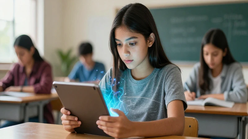 La tecnología en la educación: ¿Cumple las expectativas de padres y estudiantes? 3 Estudiante mexicano interactúa con tablet brillante