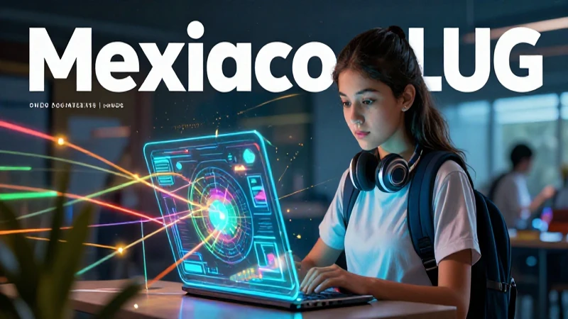 El futuro de la educación en línea en México: oportunidades y expectativas 3 Estudiante mexicano digital con estética premium