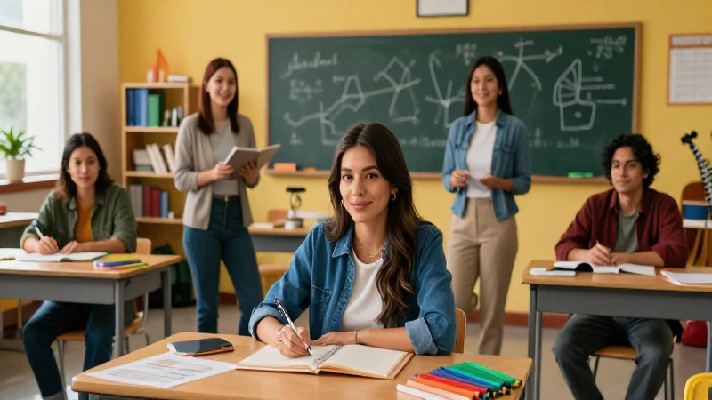 Maestros mexicanos en aula moderna profesional
