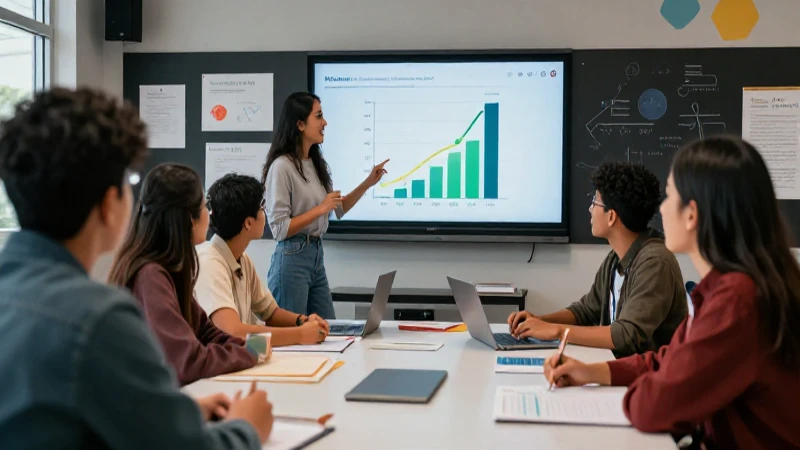 Estudiantes mexicanos colaboran en una clase moderna