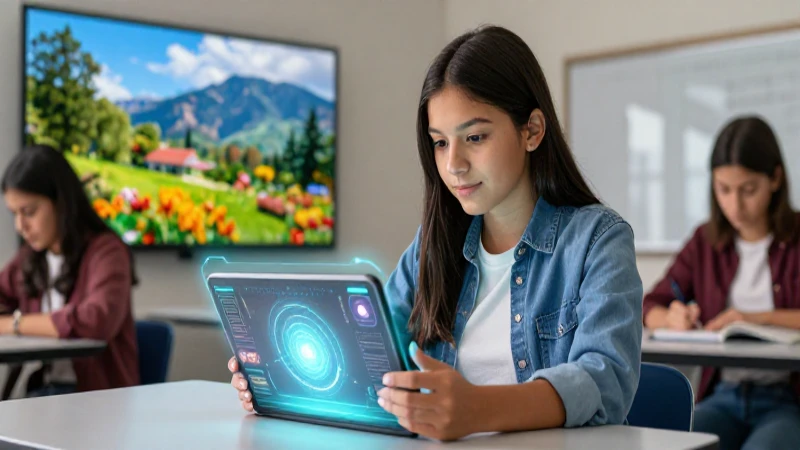 Herramientas tecnológicas para la Nueva Escuela Mexicana 3 Estudiante mexicano aprende con tablet holográfica en México