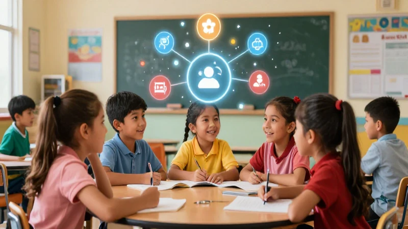 Clase de primaria mexicana moderna y vibrante