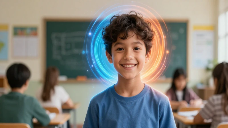 SEP: Nuevas materias que te beneficiarán 3 Estudiante sonriente con halo de inteligencia emocional