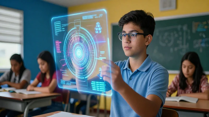 SEP: Nuevas materias que te beneficiarán 4 Joven estudiante crea holografía en un aula moderna