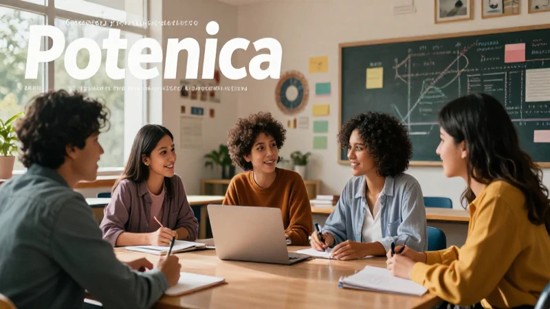 Docentes colaborando crean un aula educativa vibrante y moderna