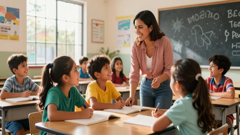 La Nueva Escuela Mexicana: Perspectivas y la inclusi贸n educativa 6 Aula moderna mexicana vibrante y colaborativa