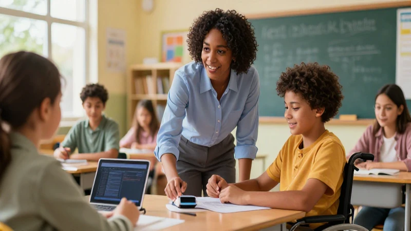 Mejora la inclusión educativa de estudiantes con discapacidad con estas acciones clave 3 Docente guía aula inclusiva usando tecnología