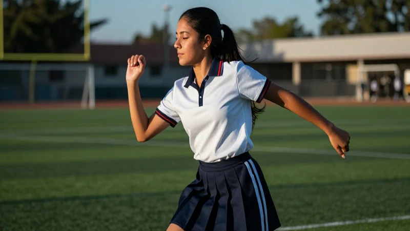 Estudiante mexicano dinámico en campo escolar
