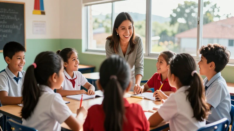 Estudiantes mexicanos felices aprendiendo juntos
