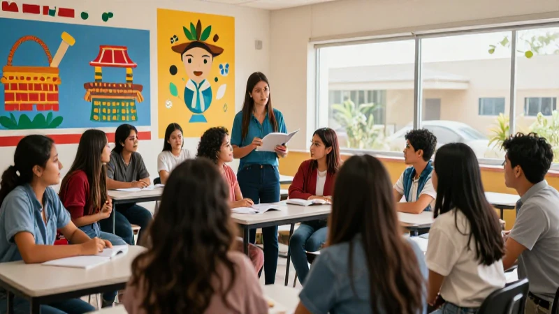 Colaboración educativa vibrante en aulas mexicanas