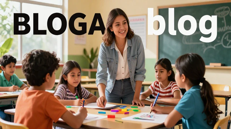 Maestra guía alumnos en aula vibrante y artística