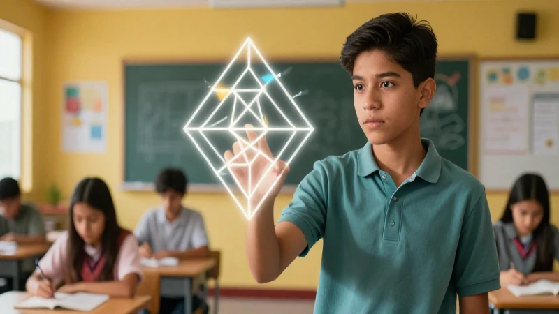 Controversias en la evaluación educativa en México: críticas reveladoras 5 Estudiante mexicano con símbolo abstracto en clase
