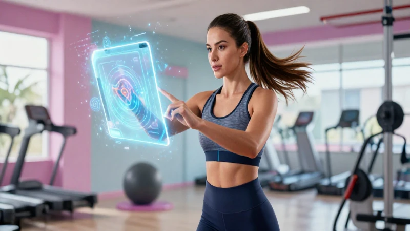 Profesora usa holograma en gimnasio moderno