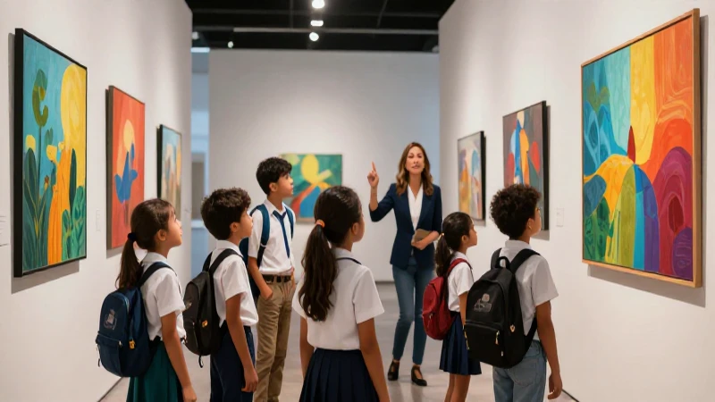 Estudiantes mexicanos exploran arte en galería moderna