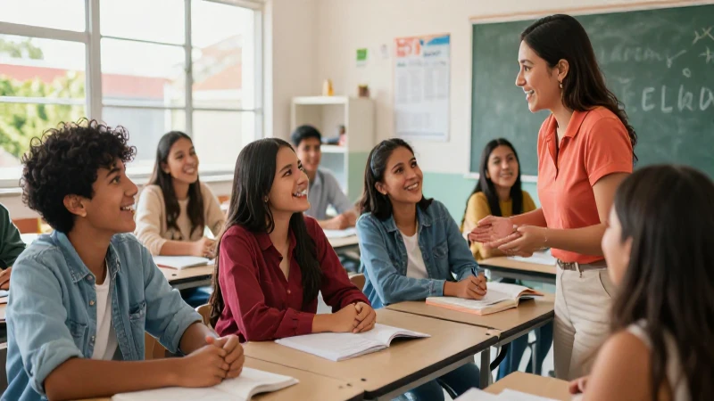 Estudiantes mexicanos son felices en clase