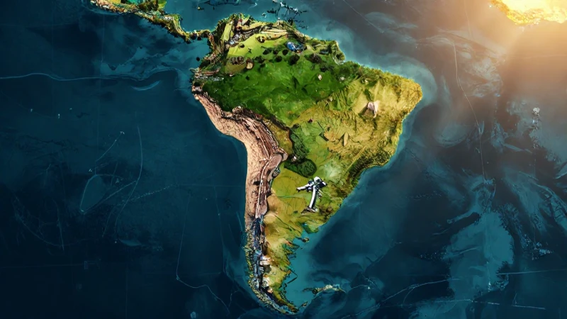 Regiones de América con mapa detallado