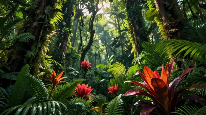 Explora las Conoces regiones naturales: todo lo que necesitas 3 Selva tropical vibrante con luz dramática