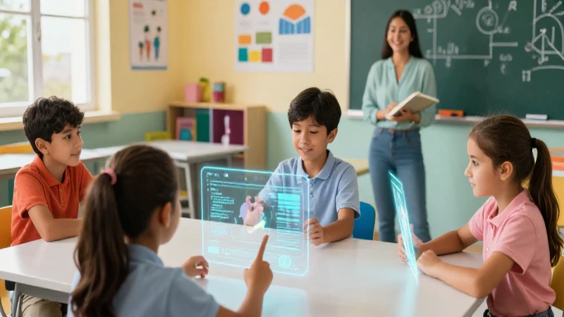 Niños mexicanos aprendiendo con tecnología digital