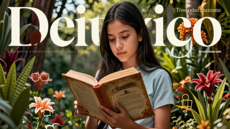 Estudiante mexicano lee con diseño educativo vibrante