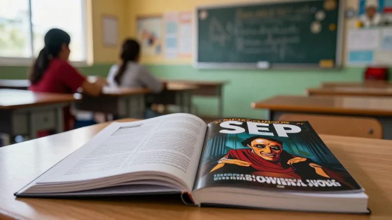 La influencia de libros de la SEP y novelas de suspenso: ventajas y desventajas en la educación 4 Aula moderna con libro y novela