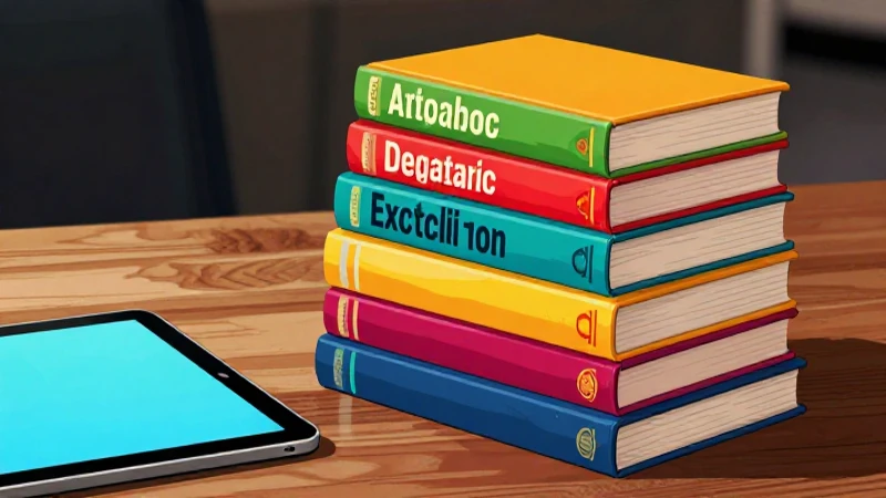 Ilustración realista de libros y tablet