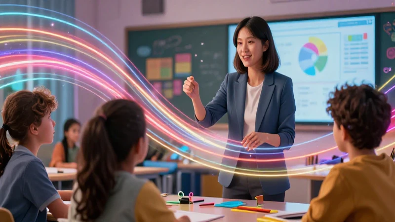 Conoce los 8 principios clave de la NEM para el éxito educativo 7 Profesora profesional enseña con estilo visual dinámico