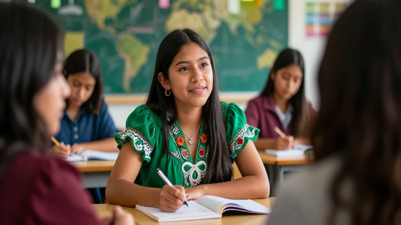 Conoce los 8 principios clave de la NEM para el éxito educativo 4 Estudiante mexicano aprende en equipo, con estilo profesional