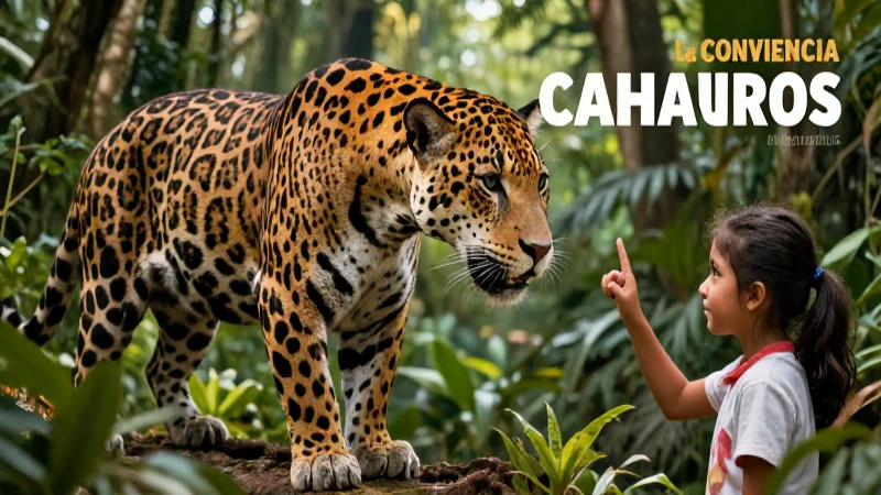 Jaguar interactúa tranquilamente en la selva mexicana