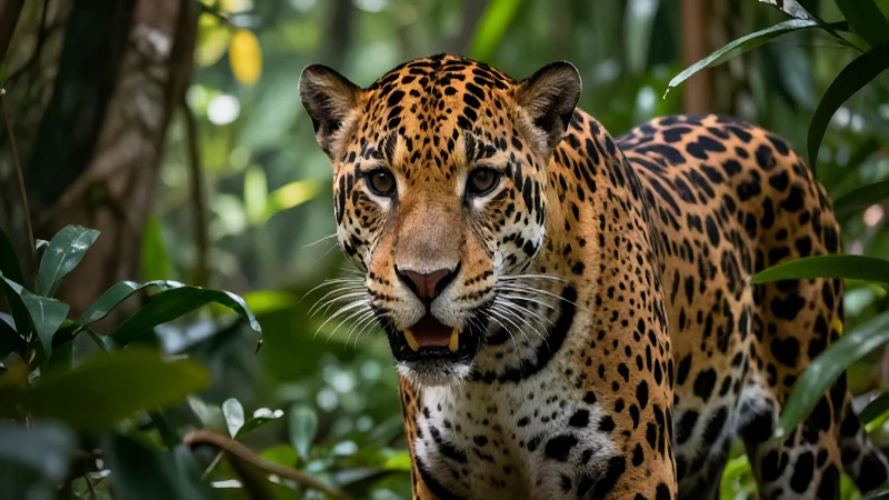 Jaguar potente y lista de carnívoros tropicales