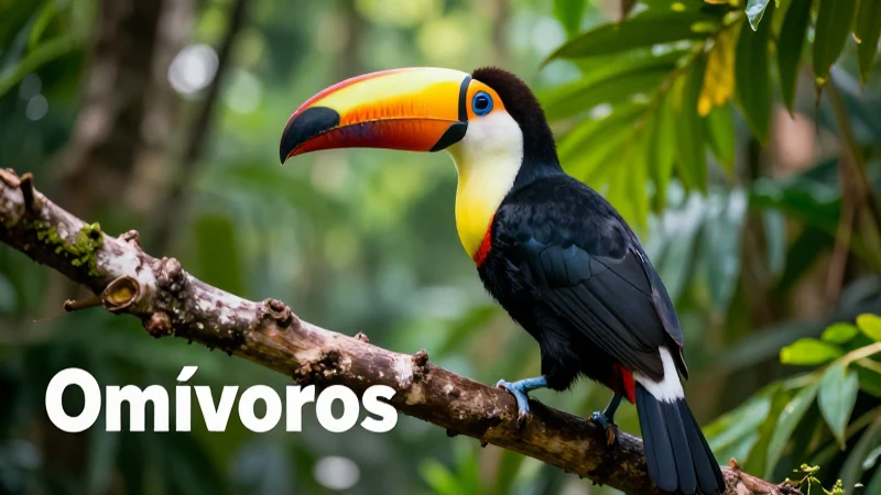 Animales Omnívoros: Hábitat, Características y Ejemplos 3 Foto educativa de tucán omnívoro