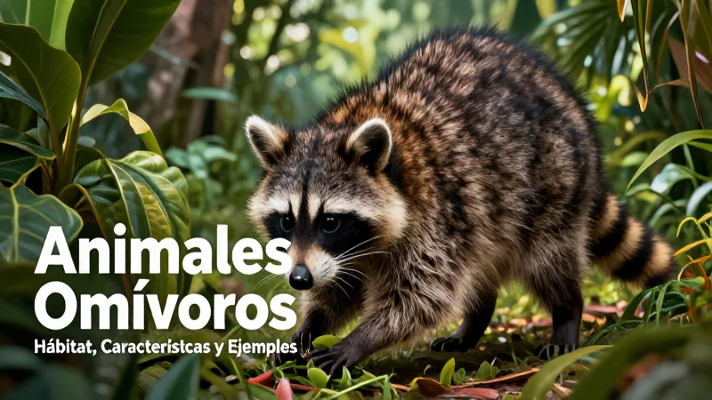 Animales Omnívoros: Hábitat, Características y Ejemplos 4 Mapache en hábitat tropical detallado