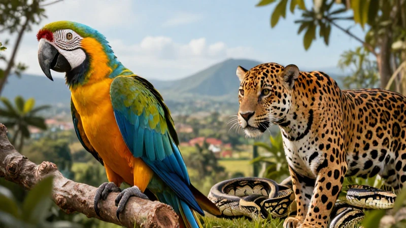 Animales vertebrados: concepto, tipos y ejemplos útiles 5 Ilustración hiperrealista de fauna mexicana vibrante y dinámica