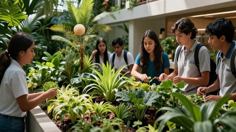 Conoce los beneficios de la educación para la sustentabilidad en la Nueva Escuela Mexicana 4 Estudiantes mexicanos aprenden en un ecosistema verde moderno