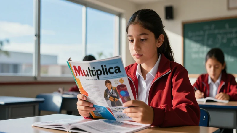 Multiplica tu éxito académico con libros de texto: descubre sus beneficios 3 Estudiante mexicano en libro colorido bajo luz cinematográfica