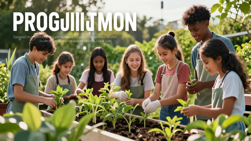 Estudiantes felices cultivan naturaleza sostenible