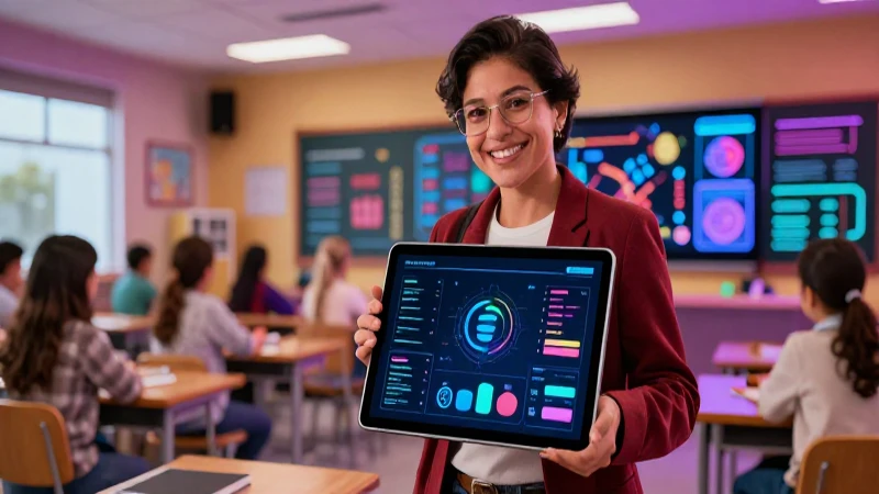 Beneficios de la enseñanza con tecnología según Nueva Escuela Mexicana 4 Educador mexicano moderno con tecnología de vanguardia