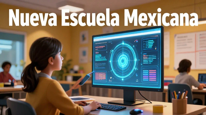 Beneficios de la educación en línea en la Nueva Escuela Mexicana 11 Profesor usa tecnología educativa moderna