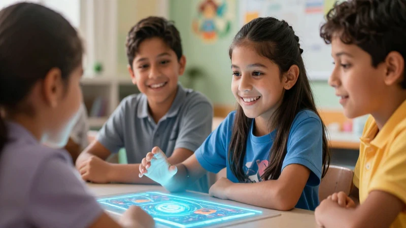 Beneficios de la educación en línea en la Nueva Escuela Mexicana 4 Estudiante mexicano sonríendo con interfaz digital