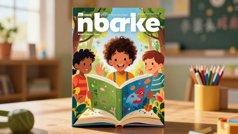 Ilustración vibrante de niño feliz y cuento