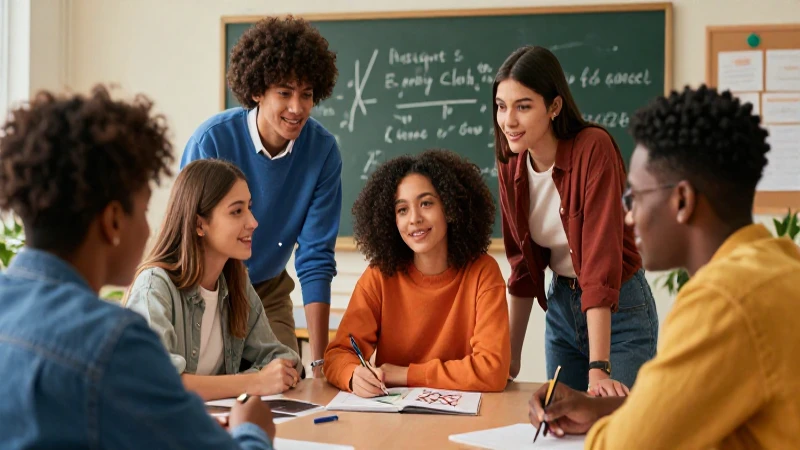 Estudiantes colaboran rompiendo estereotipos en un aula moderna