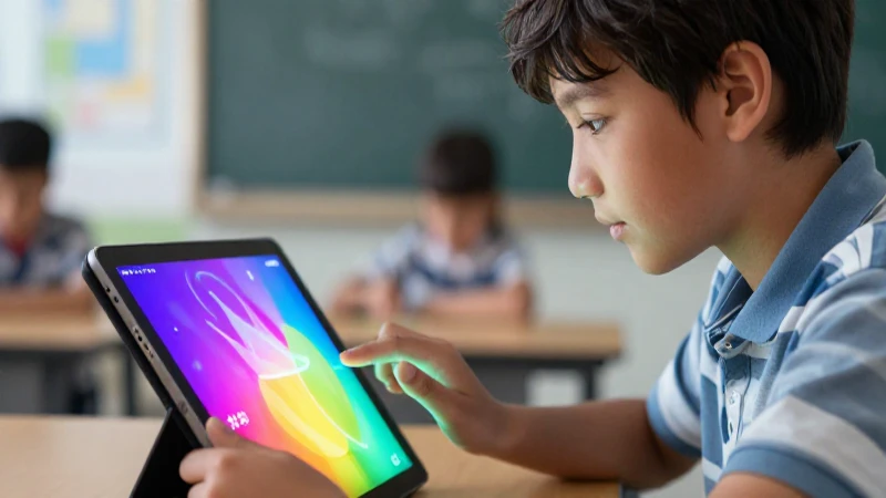Estudiante enfocado aprende en tablet digital vibrante