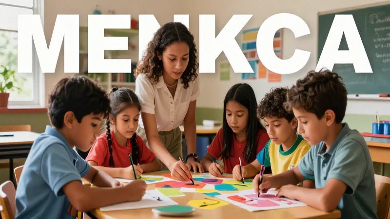 Estudiantes colaborando en un aula mexicana vibrante