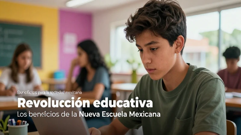 Estudiante mexicano aprende en moderno espacio vibrante