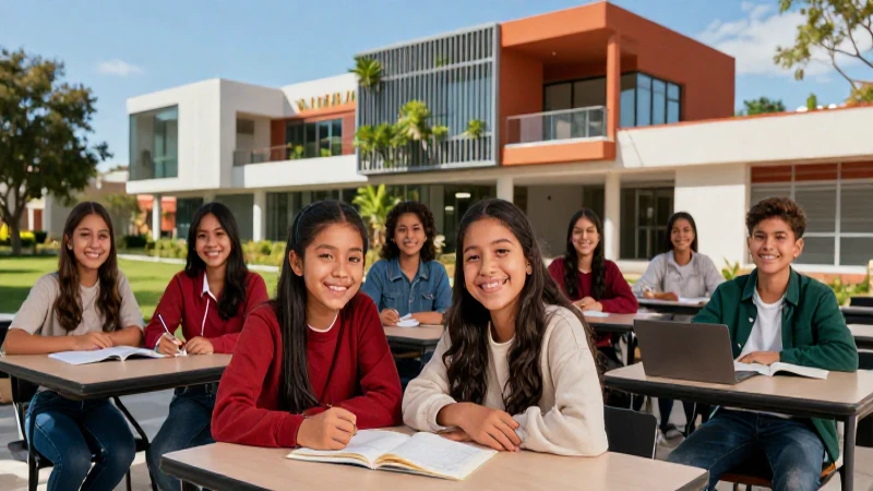 Fotografía profesional de estudiantes en aula moderna