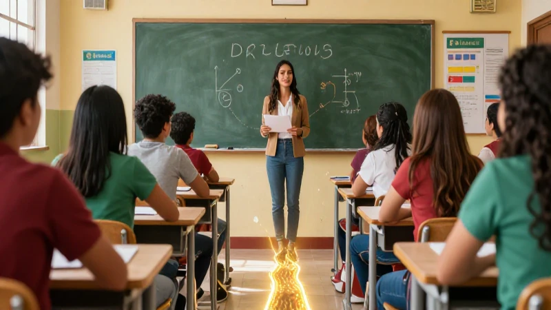 Aula mexicana moderna, diversidad e iluminación dramática